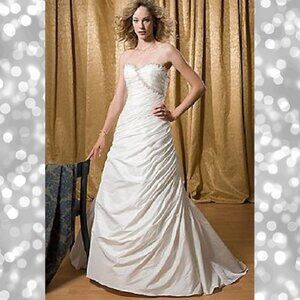 Alfred Sung Bridal  Sweetheart Taffeta A-Line Wedding Gown 6730 Size 10